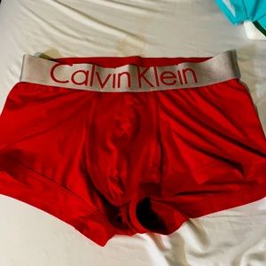 Size Small Red Calvin Klein Trunks